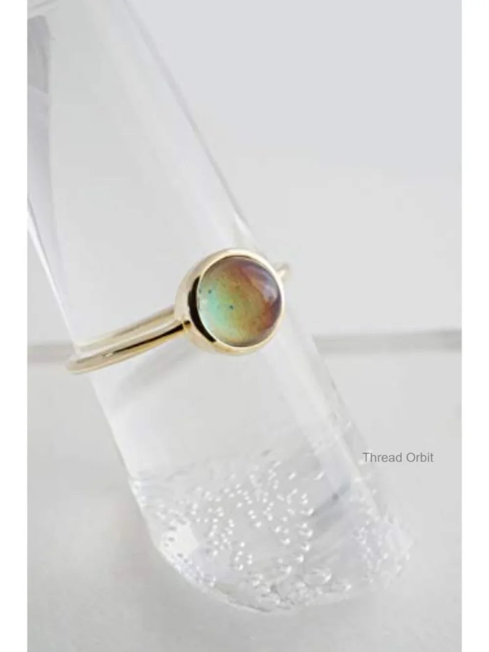18k Gold Plated Mood Ring - Stacking Ring - Size 7